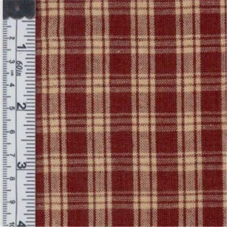 Textile Creations Textile Creations 102 Rustic Woven Fabric; Natural Plaid Wine; 15 yd. 102